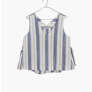 Madewell Linen-blend Side-Tie Tank Top in Stripe